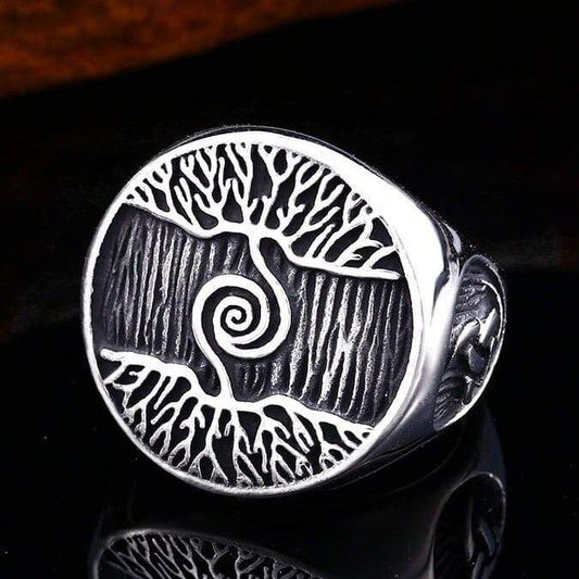 chevalière Viking homme en acier 