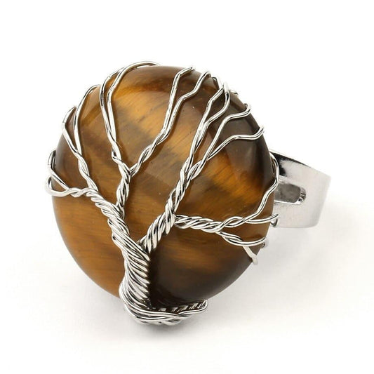 Bague Œil-de-Tigre et Arbre de Vie