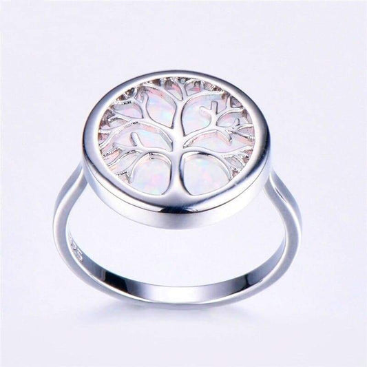 Bague avec Opale Blanche