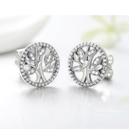 Boucles d’Oreilles clou Arbre de Vie Diamant