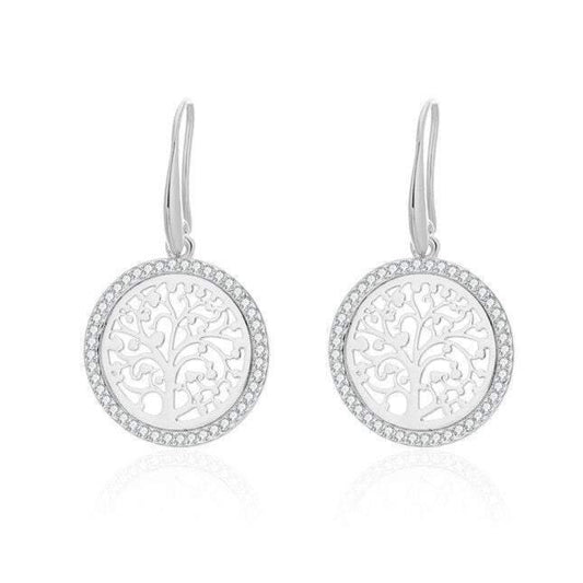 Boucles d’Oreilles Arbre de Vie Plaqué Argent