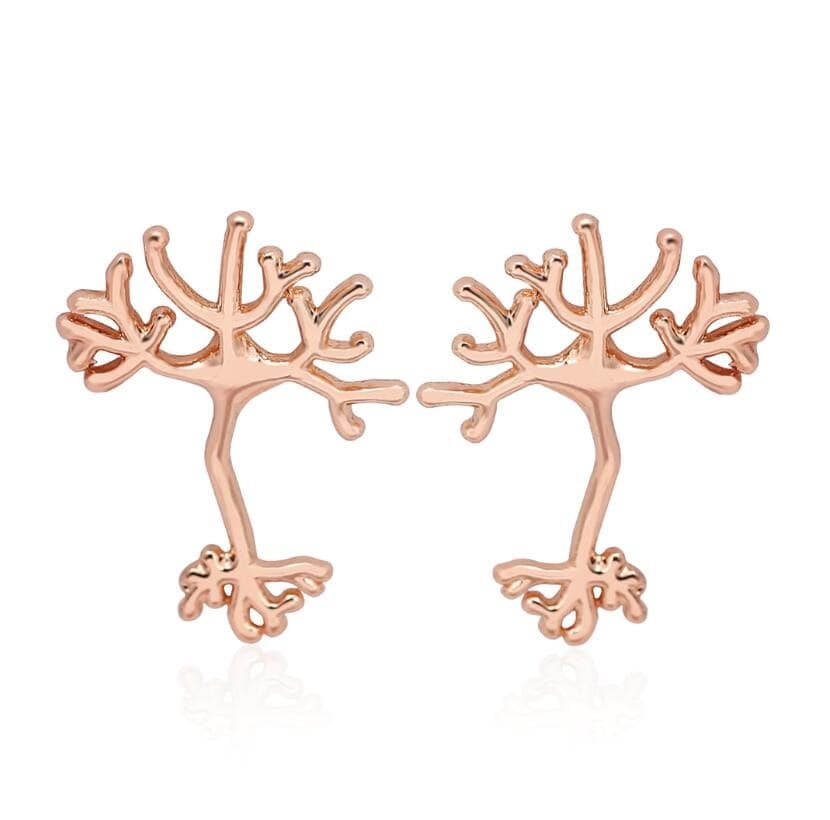 Boucles d’Oreilles Arbre Or Rose
