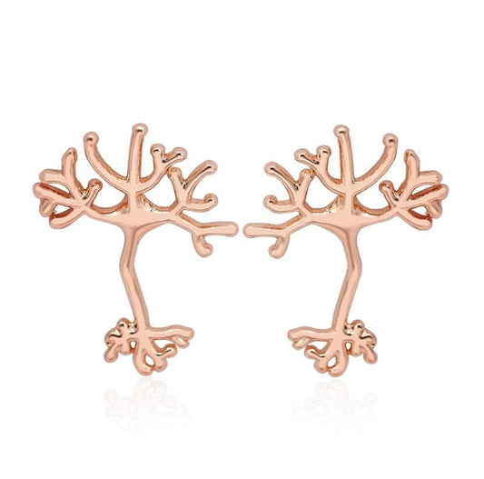 Boucles d’Oreilles Arbre Or Rose