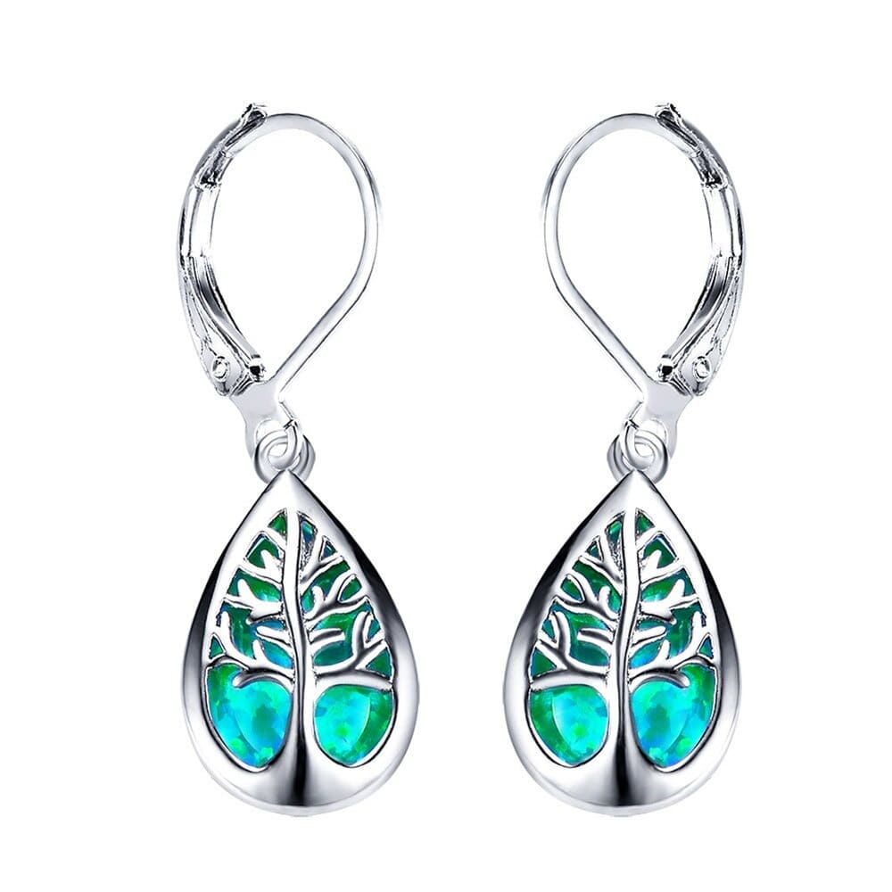 Boucles d’Oreilles Opale Vert