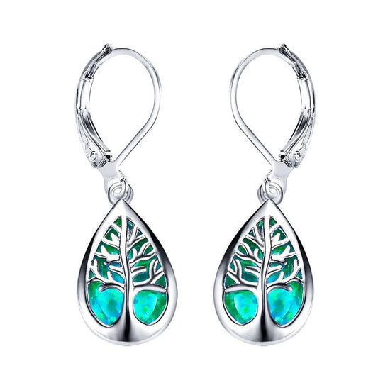 Boucles d’Oreilles Opale Vert