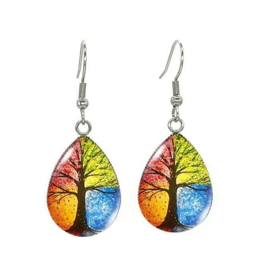 Boucles d’Oreilles Arbre de Vie 4 Saisons