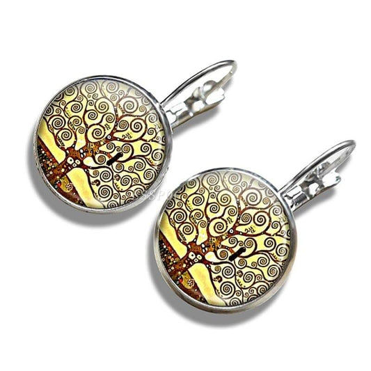 Boucles d’Oreilles Arbre de Vie Abstrait