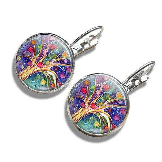 Boucles d’Oreilles Arbre de Vie Amour Éternel
