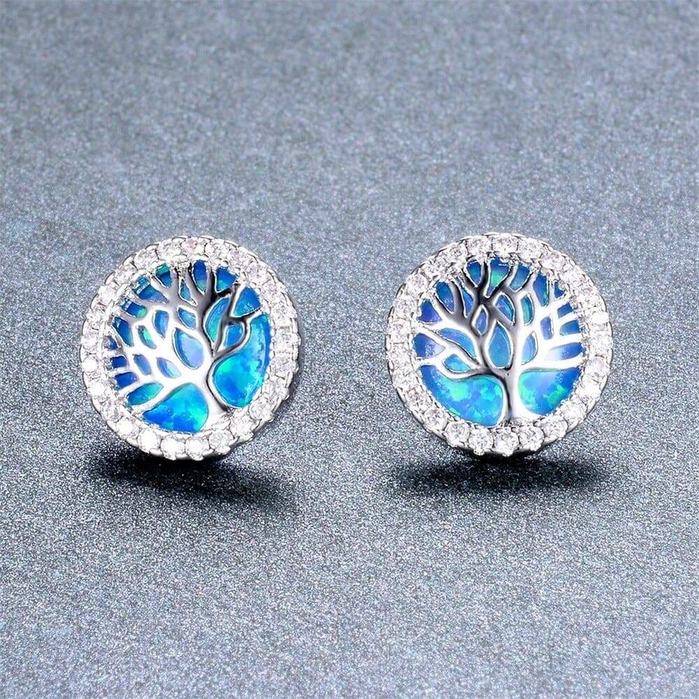 Boucles d’Oreilles Arbre de Vie nacre
