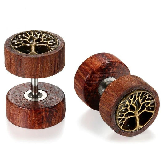 Boucles d’Oreilles Arbre de Vie Bois
