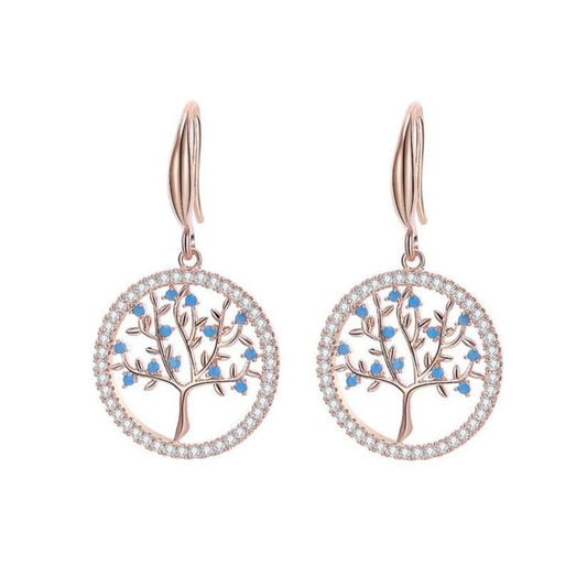 Boucles d’Oreilles Arbre de Vie Chic Or Rose