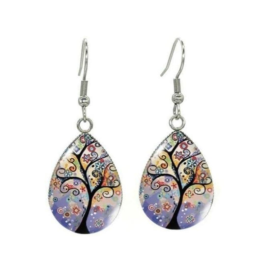 Boucles d’Oreilles Arbre de Vie Fleuri