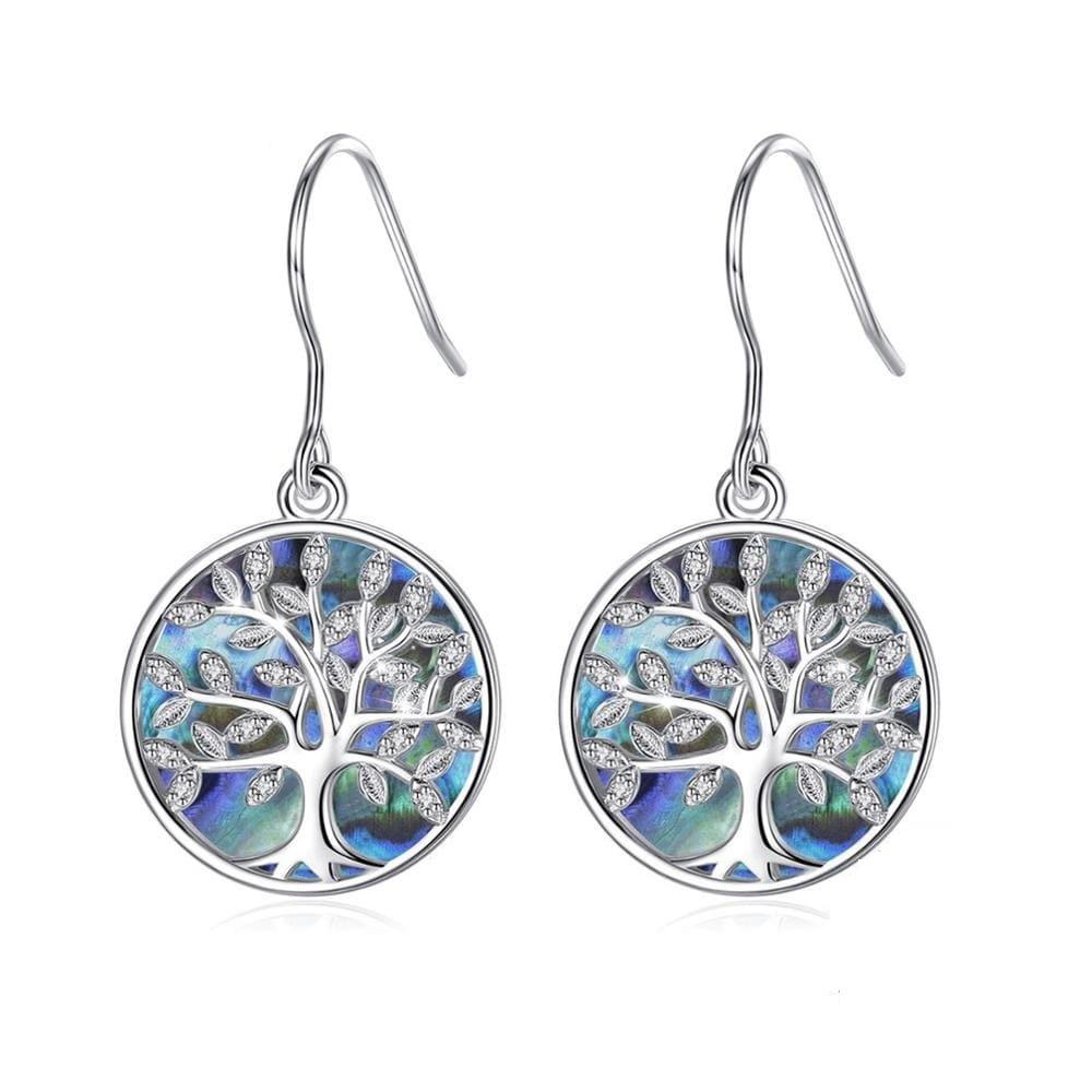 Boucles d’Oreilles Arbre de Vie Nacre
