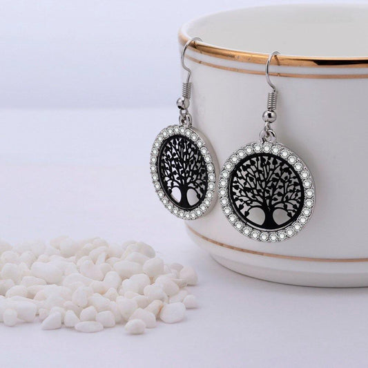 Boucles d’Oreilles Arbre Noir