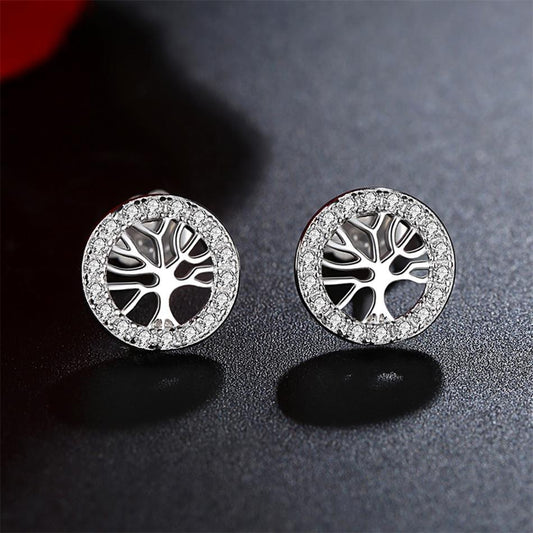 Boucles d’Oreilles Arbre de Vie diamant
