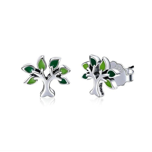 Boucles d’Oreilles Feuille Verte
