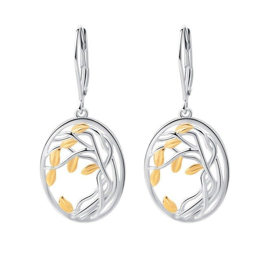 Boucles d’Oreilles Feuilles Jaunes