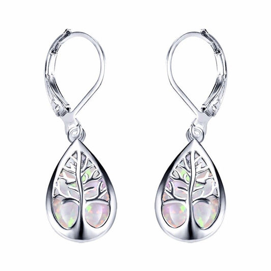 Boucles d’Oreilles Arbre de Vie Opale 