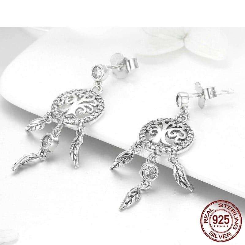 Boucles d’Oreilles Attrape Rêve arbre de vie 