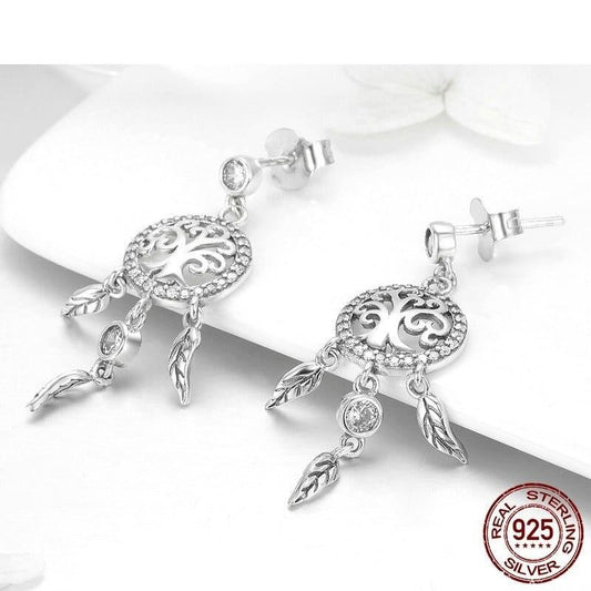 Boucles d’Oreilles Attrape Rêve arbre de vie 