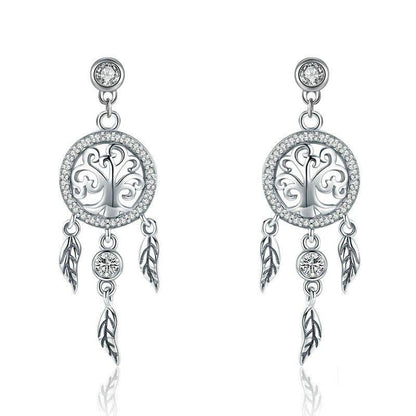 Boucles d’Oreilles Attrape Rêve Argent