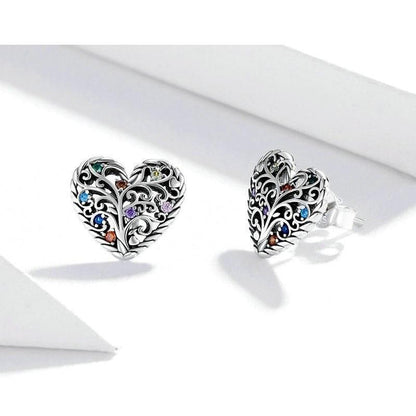 Boucles d’Oreilles Cœur en Argent
