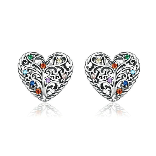 Boucles d’Oreilles Cœur Argent