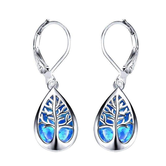Boucles d’Oreilles Opale Bleue