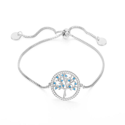 Bracelet Arbre de Vie Zirconium Argent