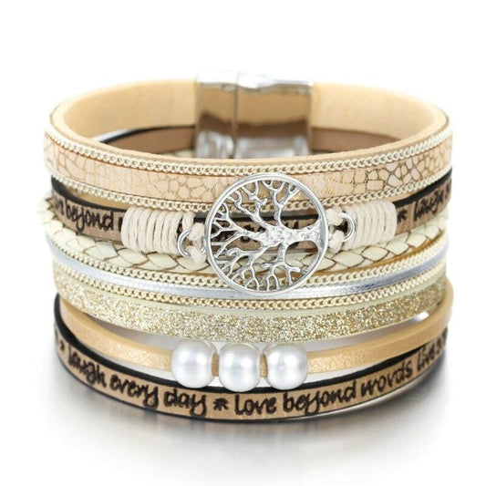 Bracelet Arbre de Vie Cuir Femme