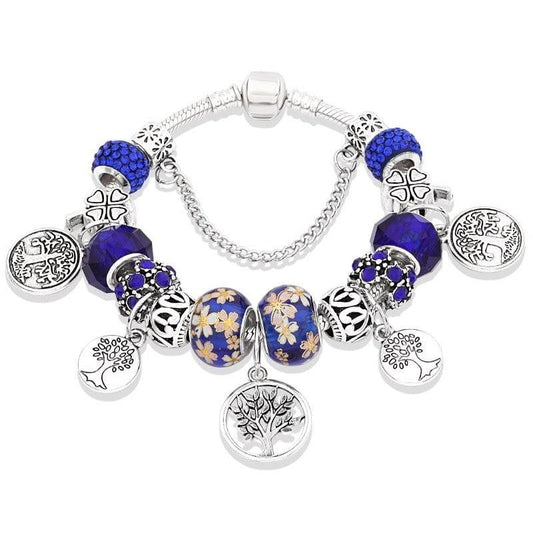 Bracelet Arbre de Vie Fantaisie Bleu Foncé