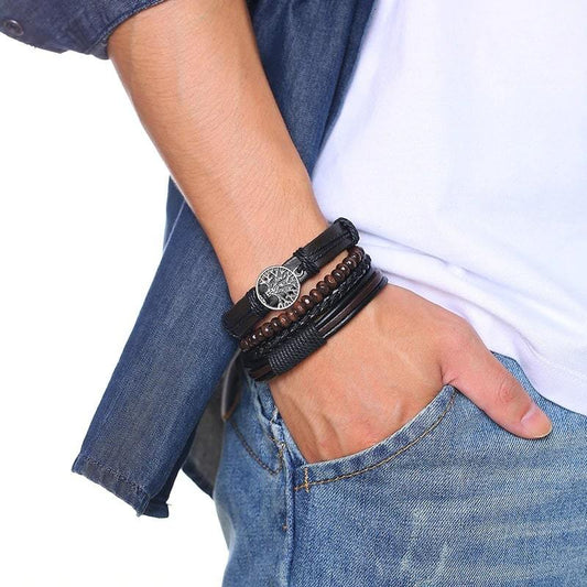 Bracelet Arbre de Vie Homme Cuir