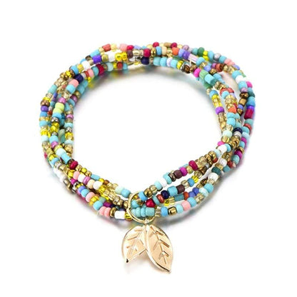 Bracelet feuille Bohème Multicolore