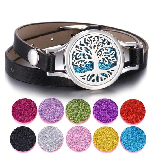 Bracelet Arbre de Vie avec Diffuseur d'Huile Essentielle 