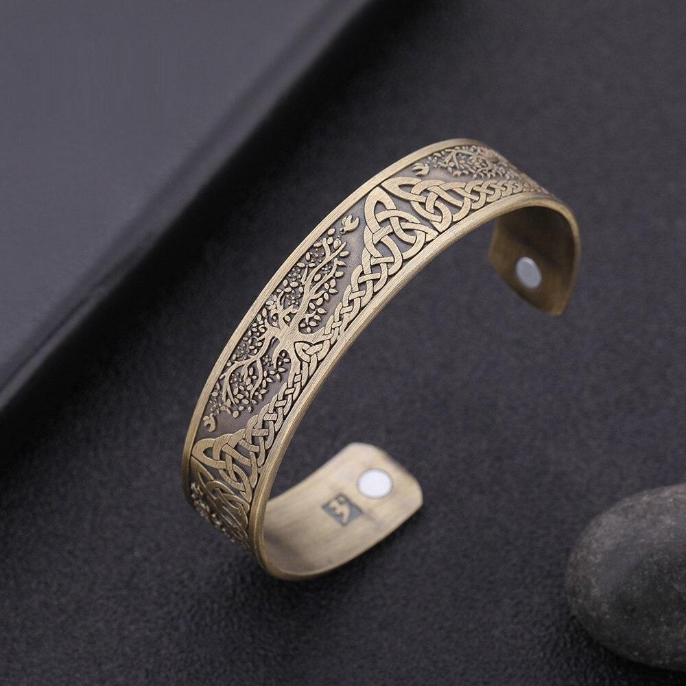 Bracelet Manchette Viking Doré