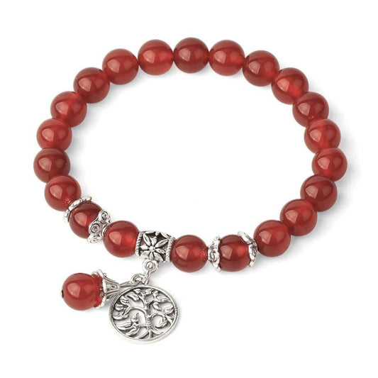 Bracelet Pierre Agate Rouge