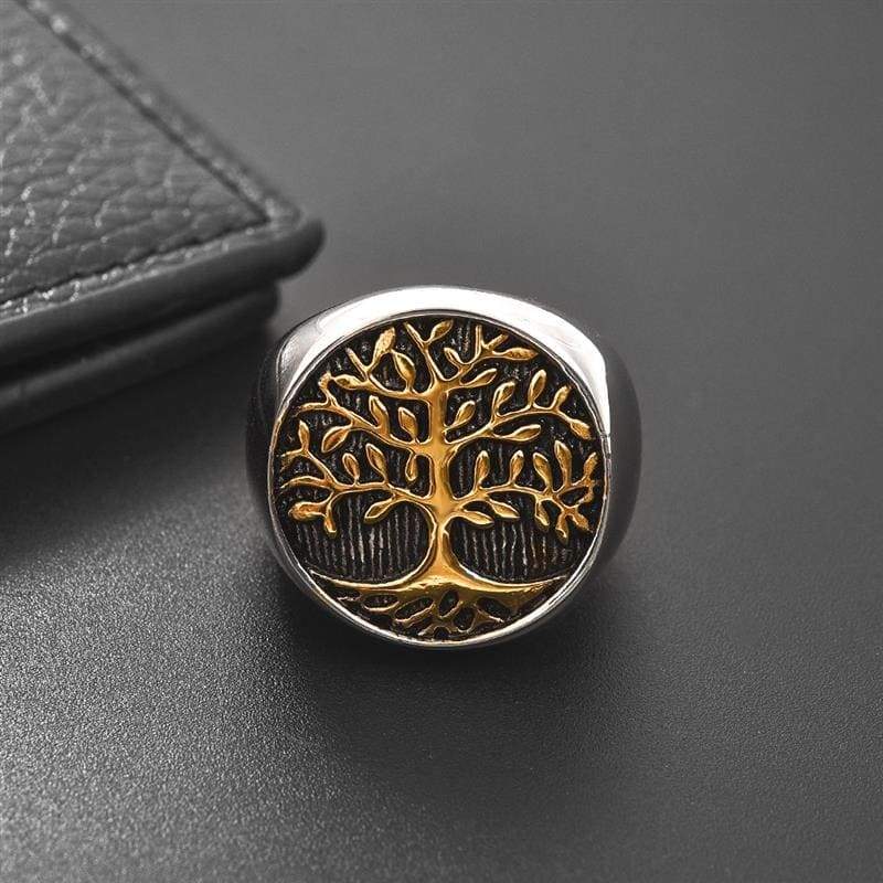 Chevalière Arbre de Vie Homme en acier