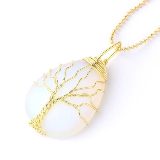 Collier Arbre de Vie Pierre Opale