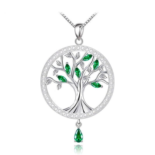 Collier Arbre de Vie Cristal Vert 