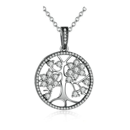 Collier Arbre de Vie Diamant Argent Massif 