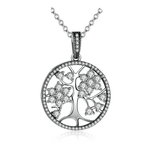 Collier Arbre de Vie Diamant Argent Massif 
