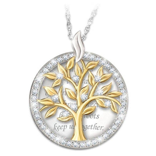 Collier Arbre de Vie Doré Famille