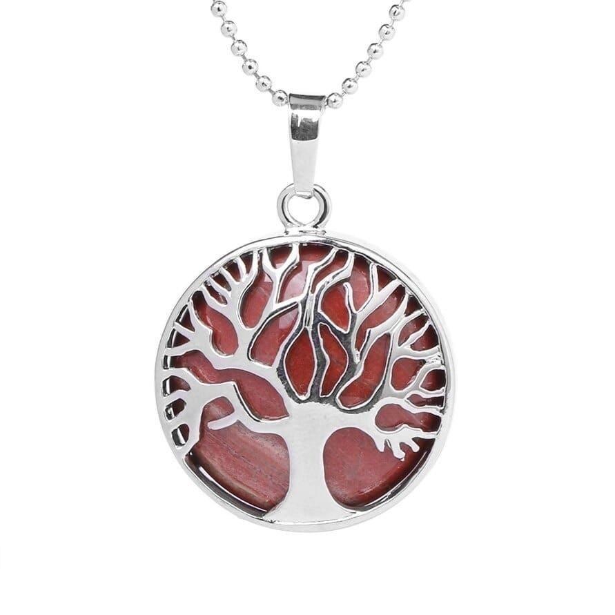 Collier Arbre de Vie Jaspe Rouge