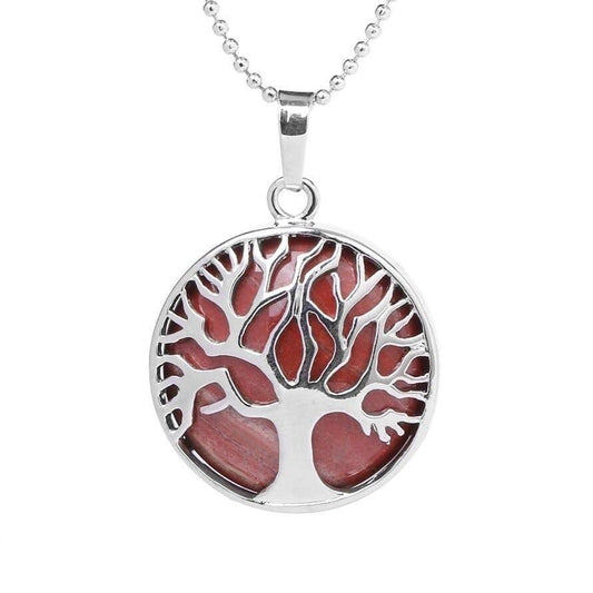 Collier Arbre de Vie Jaspe Rouge