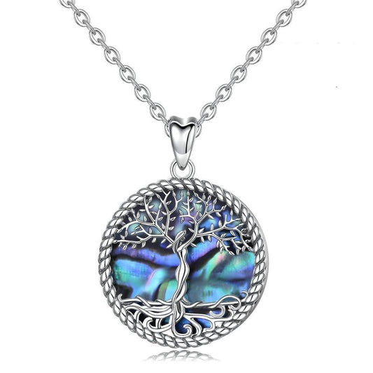 Collier Arbre de Vie Nacre Bleue
