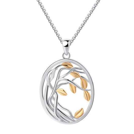Collier Arbre de Vie Feuille Dorée 