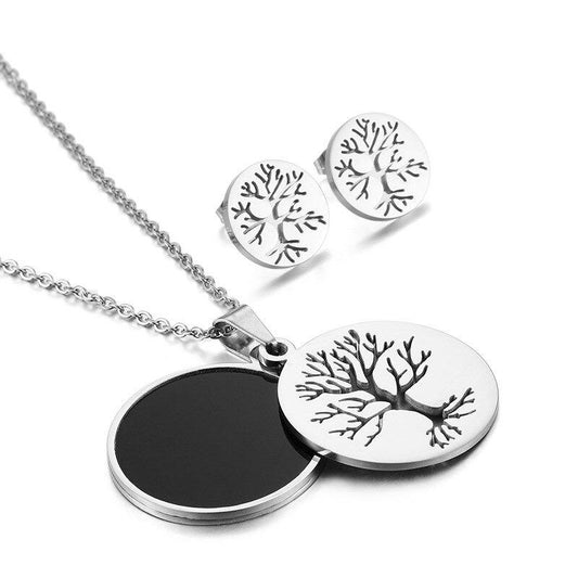 Ensemble de Bijoux Arbre de Vie Argent