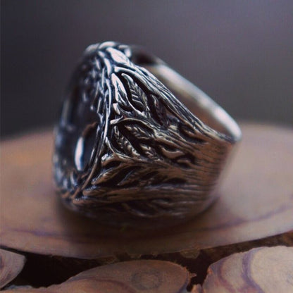 Bague Arbre de Vie Yggdrasil Viking en acier inoxydable