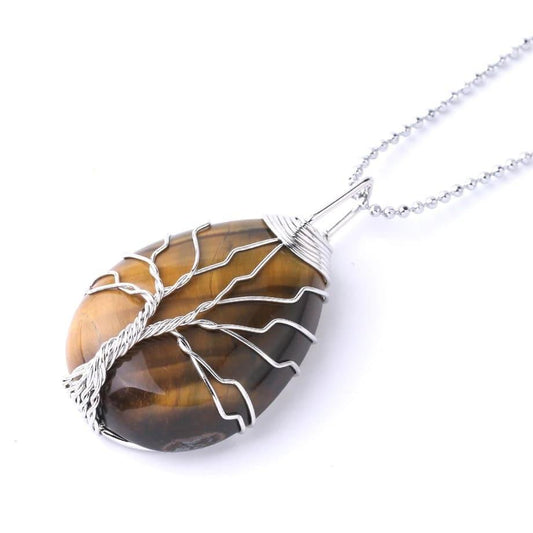 Pendentif Arbre de Vie avec Œil-de-Tigre
