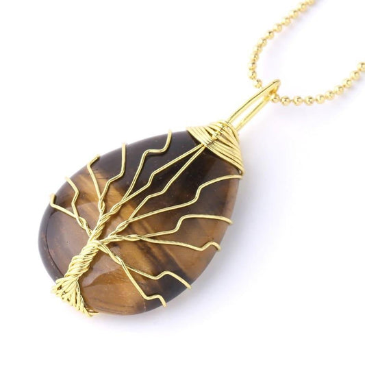 collier Arbre de Vie Œil-de-Tigre